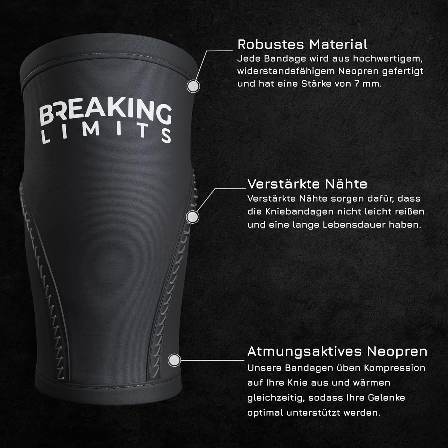 Kniebandagen für Kraftsport